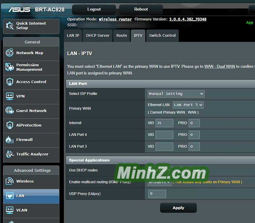 asus brt 828 cai dat vlan bridge viettel